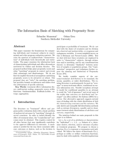 The Information Basis of Matching with Propensity Score Abstract Esfandiar Maasoumi Ozkan Eren