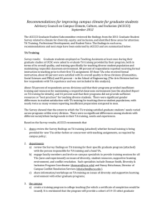 Recommendations	for	improving	campus	climate	for	graduate	students Advisory	Council	on	Campus	Climate,	Culture,	and	Inclusion	(ACCCCI)  September	2012