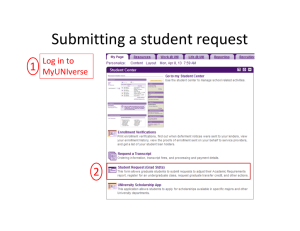 Submitting a student request 1 2 Log in to