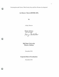 An Honors Thesis (HONRS 499) by Thesis Advisor 1