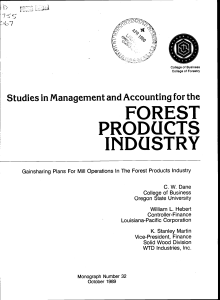 FOREST PRODUCTS INDUSTRY Studies in Management and Accounting