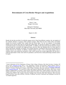 Determinants of Cross-Border Mergers and Acquisitions