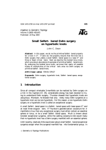 T A G Small Seifert-bered Dehn surgery