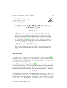 T A G Combinatorial Miller–Morita–Mumford classes