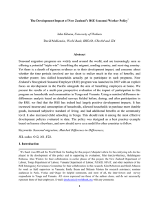 The Development Impact of New Zealand’s RSE Seasonal Worker Policy  Abstract