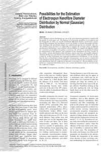 Possibilities for the Estimation of Electrospun Nanofibre Diameter Distribution by Normal (Gaussian) Distribution