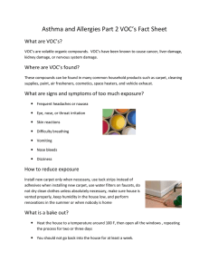 Asthma and Allergies Part 2 VOC’s Fact Sheet What are VOC’s?