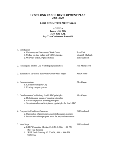 UCSC LONG RANGE DEVELOPMENT PLAN 2005-2020  LRDP COMMITTEE MEETING #4