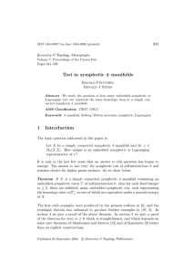 Tori in symplectic 4–manifolds Geometry &amp; Topology Monographs Ronald Fintushel Ronald J Stern