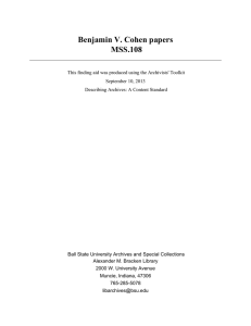 Benjamin V. Cohen papers MSS.108