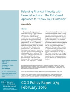 Balancing Financial Integrity with Financial Inclusion: The Risk-Based