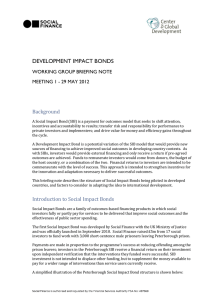 DEVELOPMENT IMPACT BONDS Background WORKING GROUP BRIEFING NOTE
