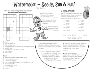 Watermelon – Seeds, Sun &amp; Fun! A Royal Problem Math Grade 5-6