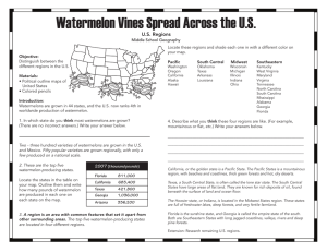Watermelon Vines Spread Across the U.S. U.S. Regions