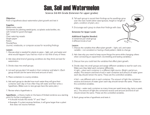 Sun, Soil and Watermelon Science 3rd-4th Grade (Extension for upper grades) !