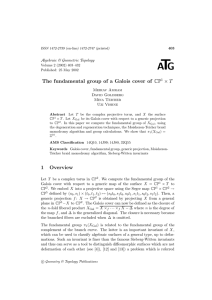 T A G The fundamental group of a Galois cover of