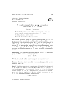 T A G A counterexample to a group completion