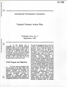 81188 Tropical  Forestry  Action  Plan