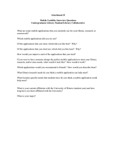 Attachment D  Mobile Usability Interview Questions Undergraduate Library Student/Library Collaborative