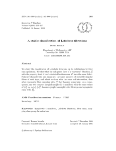 A stable classification of Lefschetz fibrations Geometry &amp; Topology Denis Auroux