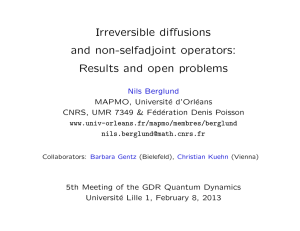 Irreversible diffusions and non-selfadjoint operators: Results and open problems
