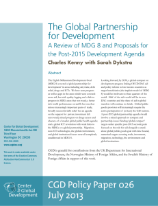 The Global Partnership for Development the Post-2015 Development Agenda