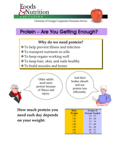 Protein – Are You Getting Enough? Why do we need protein? 