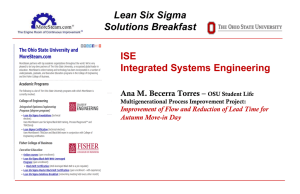 ISE Integrated Systems Engineering Lean Six Sigma