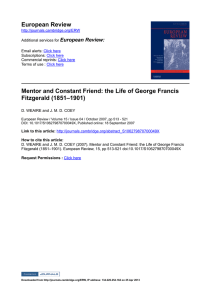 European Review Mentor and Constant Friend: the Life of George Francis  Fitzgerald (1851–1901) European Review: