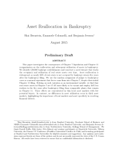 Asset Reallocation in Bankruptcy August 2015 Preliminary Draft
