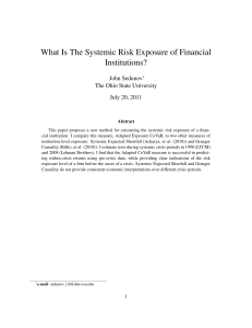 What Is The Systemic Risk Exposure of Financial Institutions? John Sedunov