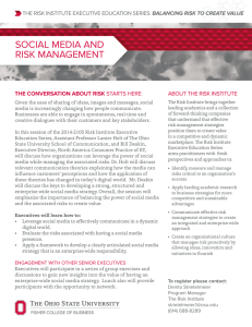 SOCIAL MEDIA AND RISK MANAGEMENT THE CONVERSATION ABOUT RISK ABOUT THE RISK INSTITUTE