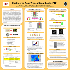 Engineered Post-Translational Logic (PTL) Abstract Modeling as a Design Tool