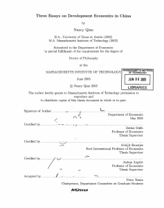 Three  Essays  on Development  Economics  in ...