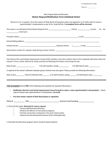 Waiver Request/Notification Form-Individual School