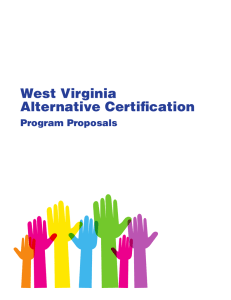 West Virginia Alternative Certification Program Proposals