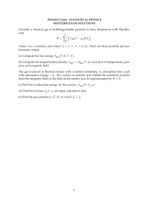 PHYSICS 140A : STATISTICAL PHYSICS MIDTERM EXAM SOLUTIONS nian