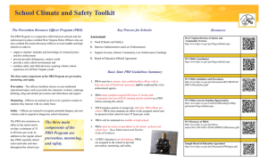 School Climate and Safety Toolkit The Prevention Resource Officer Program (PRO) Assessment