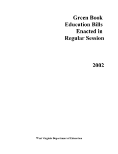 Green Book Education Bills Enacted in Regular Session
