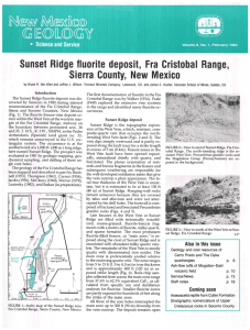 Sunset Ridge fluorite deposit,