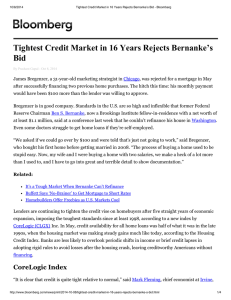 Tightest Credit Market in 16 Years Rejects Bernanke’s Bid