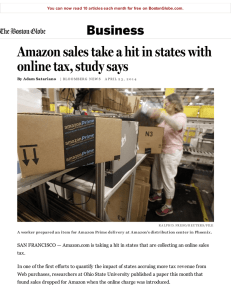 Amazon sales take a hit in states with Business