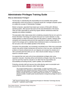 Administrator Privileges Training Guide