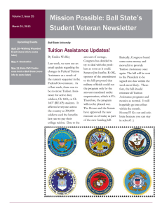 Mission Possible: Ball State’s Student Veteran Newsletter Tuition Assistance Updates!