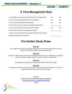 A Time Management Quiz  TIME MANAGEMENT – Handout 1 GRADE