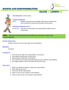 RIGHTS AND RESPONSIBILITIES GRADE LESSON
