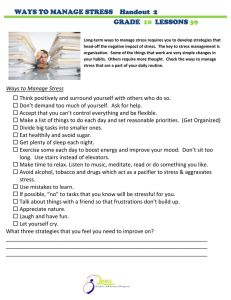WAYS TO MANAGE STRESS    Handout  2 GRADE LESSONS