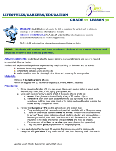 LIFESTYLES/CAREERS/EDUCATION GRADE LESSON