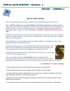 TIPS for SAFE SURFING – Handout   2 GRADE LESSON