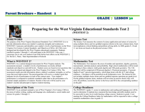 Preparing for the West Virginia Educational Standards Test 2  GRADE